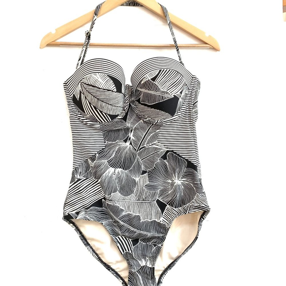 Merona Black and White one Piece Swimsuit